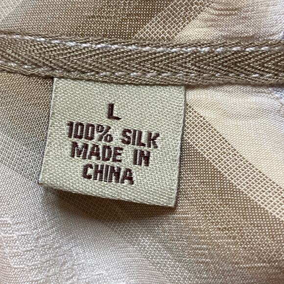 Tommy Bahama Striped 100% Silk Button Up Shirt Men Sz L Long Sleeve Dress Casual - Picture 8 of 12